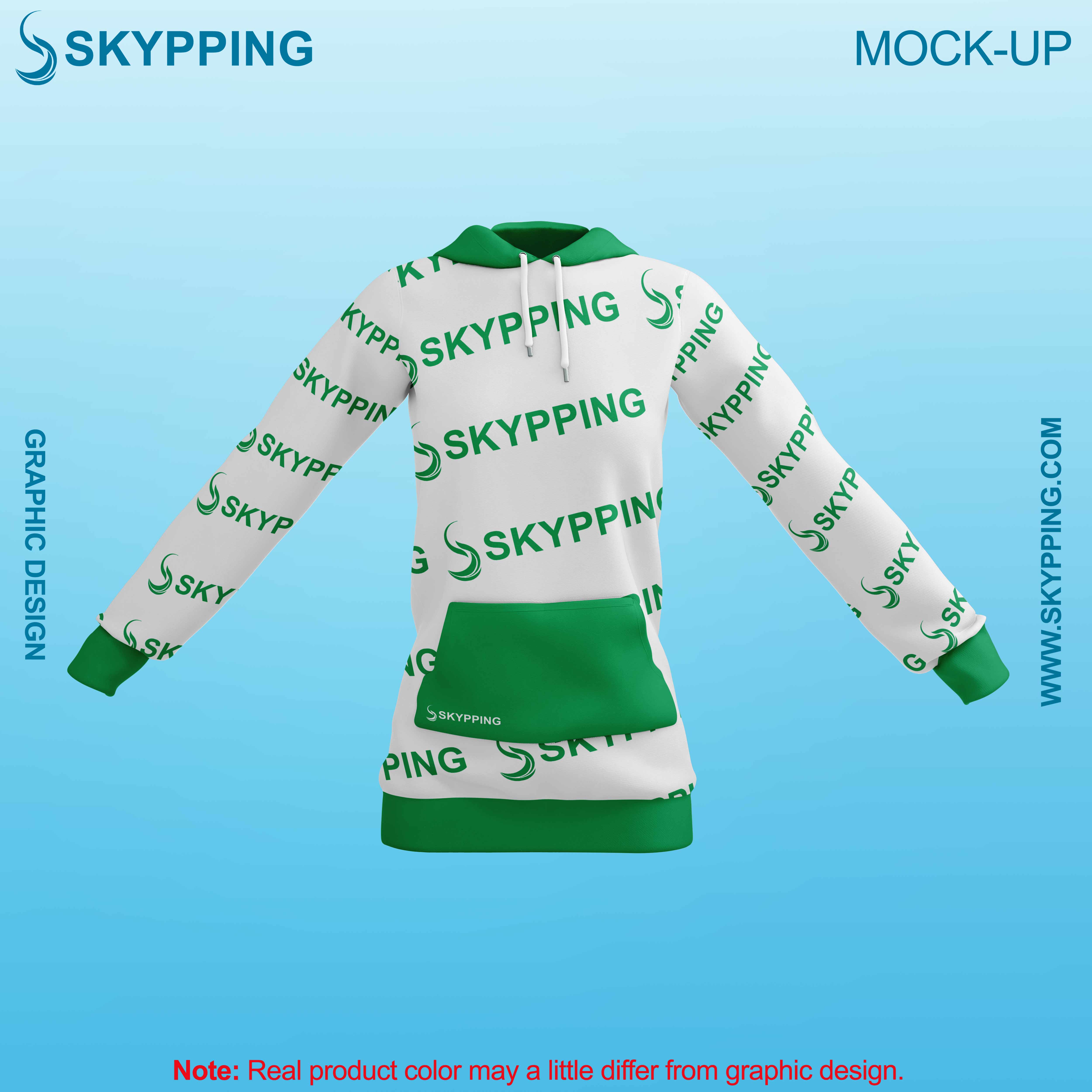 White Combo Pull Over Hoodie with Kangroo Pockets for Women